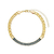 Pulseira de malha grumet com cristais ônix.