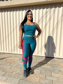 Conjunto suplex verde com recorte