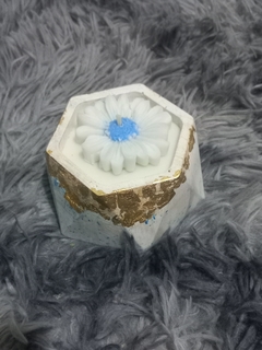 Vela aromática en maceta hexagonal