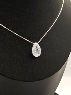 Colar Gota Pedra Natural Prata 925 Brilho & Elegância - comprar online