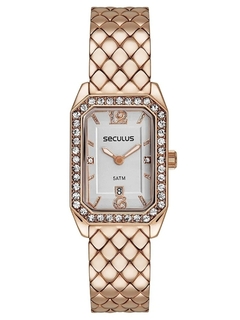Relógio Seculus Feminino Quadrado Cristais Rosé 23711LPSVRB2 - comprar online