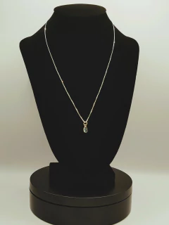 Colar Prata 925 Gota Azul