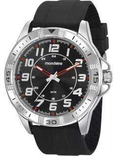Relógio Mondaine Masculino Esportivo Cromado Preto 99431G0MVNI2