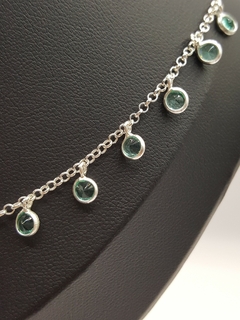Colar Choker de Prata 925 com 19 Zircônias Verdes: Elegância e Sofisticação para o Seu Dia a Dia - loja online