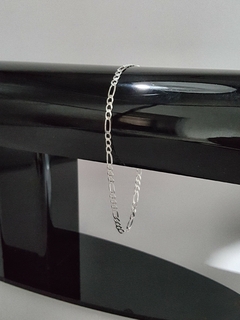 Imagem do Pulseira de Prata 925 Masculina Estilo 3x1 21cm 3mm - Sofisticação e Acabamento Premium