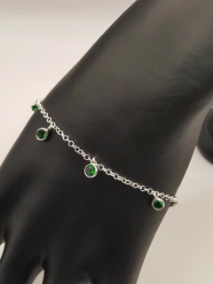 Pulseira Feminina Elegante com Pedra Verde