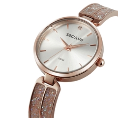 Relógio Seculus Feminino Clássico com Pedras Rose Gold 77136LPSVRB2 na internet