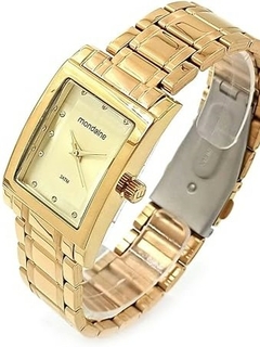 Relógio Mondaine Feminino Quadrado Cristais Dourado 32103LPMVDE1