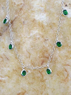 Pulseira de Prata 925 com Zircônia Verde