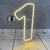 Painel Neon Led Numero Um 1 Instagram Iluminação Branco 50cm - loja online