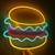 Placa Neon Led Lanche Hambúrguer Luminária Fast Food Decoração