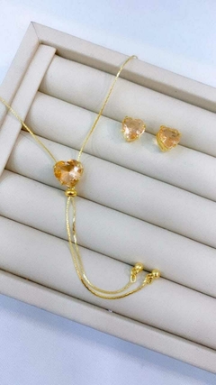 Conjunto Coração Gravatinha - Folheado à Ouro - comprar online