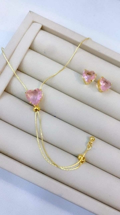 Conjunto Coração Gravatinha - Folheado à Ouro - loja online
