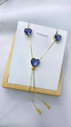 Conjunto Coração Gravatinha - Folheado à Ouro - loja online