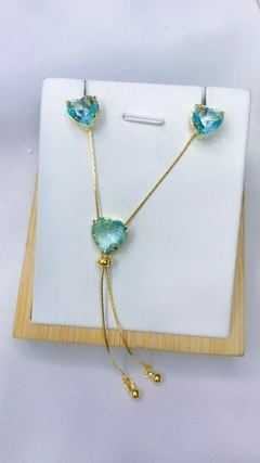 Conjunto Coração Gravatinha - Folheado à Ouro - comprar online