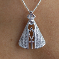 Colar Nossa Senhora Aparecida Folheado à Prata 925 - comprar online