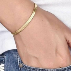 Pulseira Fita 3mm Dourada (Aço Inoxidável)