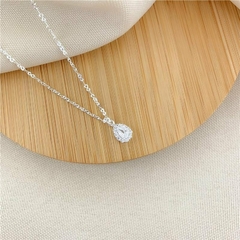 Colar Gota Strass Prata - Aço Inoxidável - comprar online