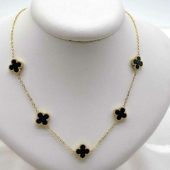 Colar Trevo Resinado Dourado - Aço Inoxidável - Gold Style