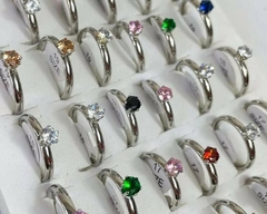 Anel Soltário Prata 4mm - Aço Inoxidável - comprar online