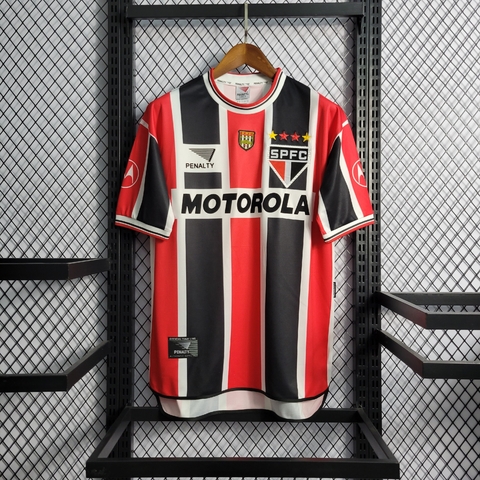 Camisa Retrô do São Paulo II 2000 - Torcedor Penalty Masculina - Vermelho e Preto