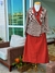 conjunto xadrez com saia terracotta