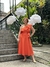 Vestido crepe laranja