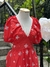 Vestido vermelho bordado na internet