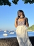 Vestido branco com pala bordada - loja online