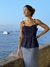 Imagem do Blusa peplum azul com alça de resina