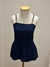 Blusa batinha azul com alça de resina
