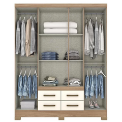 GUARDA-ROUPA B356 05 PORTAS E 04 GAVETAS - Marconieletromoveis