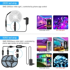luces led,ColorRGB,Tiras LED RGB 5050 , Bluetooth Musical Tiras LED 12V Tiras de