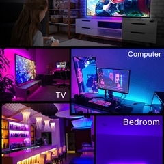Tira de luces LED de 1-5M, cinta Flexible con USB, 5050 Bluetooth, RGB, SMD, DC5 - Geracia