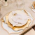 Kit Mesa Posta Ano Novo - 6 Guardanapos e 6 Lugares Americanos - Amor e Paz Dourado e Branco - comprar online