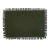 Mantel individual de lino con flecos verde oscuro