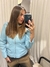 Campera de cuero celeste