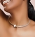 Chocker nó banhado a ouro 18 k e ródio branco fosco