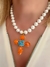 colar perolas shell banhado a ouro 18k com pingente cristais - comprar online