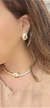 conjunto colar e brinco banhado a ouro 18 k e RODIO branco - comprar online