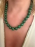 colar pedras jade verde banhado a ouro 18 k - comprar online