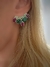 brinco earcuff pedras rubi e esmeralda indiana banhado a ouro 18k cravejado com zirconias - comprar online