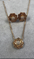conjunto flores colar e brinco banhado a ouro 18 k cravejado com zirconias - comprar online