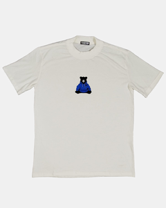Camiseta Oversized Bear Blue Frente cor Off White - comprar online
