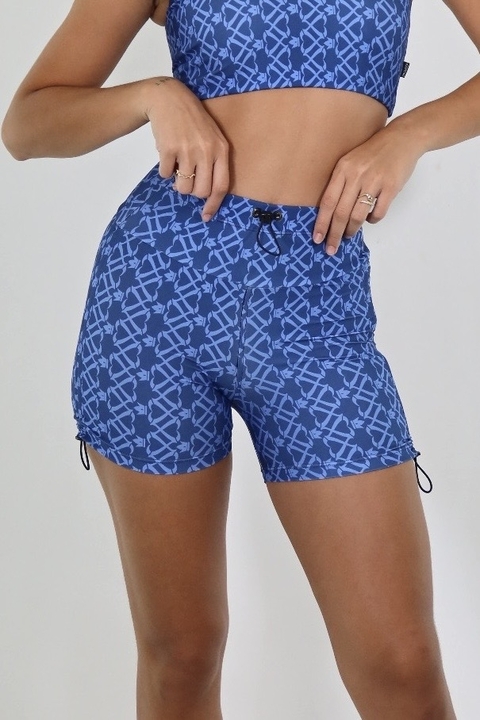 SHORT ROMANCE ESTAMPADO AZUL DRISHEER