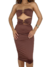 Vestido Feminino Midi em Suplex Sem Alça com Recorte Duplo e Argolas Samira - comprar online
