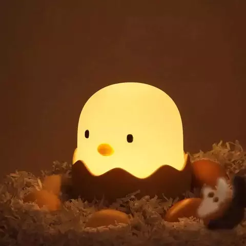 Luminaria Led Pintinho Ovo em silicone sensivel ao toque usb recarregáve (Produto importado)