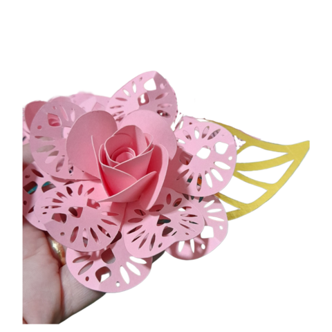 Kit 5 Rosas Artesanais Papel Para Bolos Topper de Bolo Decoração Aniversário