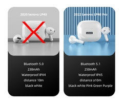 Imagem do Fones Lenovo-LP40 Pro TWS Bluetooth 5.1