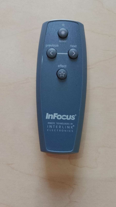 Control remoto para proyector presentador InFocus-Tecnologías de interconexión con punto láser